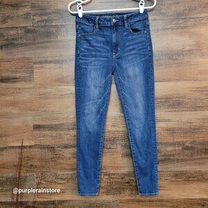 American Eagle Jeans 2 S Jegging Super Hi Rise Super Stretch Medium Dark Wash